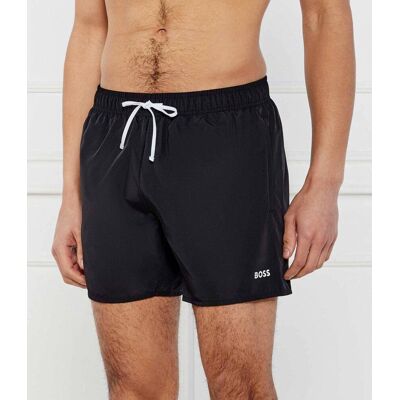 Boss BLACK Szorty kąpielowe + ręcznik + plecak Beach Set Regular Fit czarny S Boss BLACK Szorty kąpielowe + ręcznik + plecak Beach Set Regular Fit czarny S