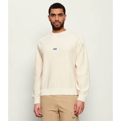 Hugo Blue Sweter San Casey-C1 Relaxed fit kremowy L Hugo Blue Sweter San Casey-C1 Relaxed fit kremowy L