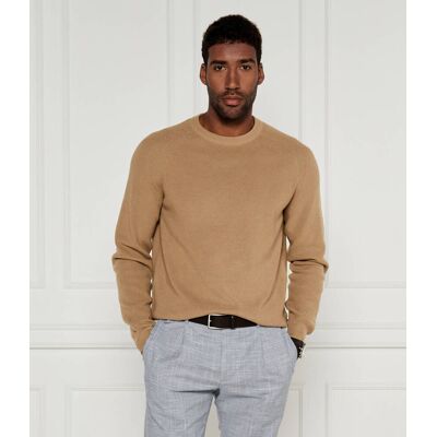 Boss BLACK Sweter C-Derlino Regular Fit z dodatkiem wełny beżowy XXL Boss BLACK Sweter C-Derlino Regular Fit z dodatkiem wełny beżowy XXL