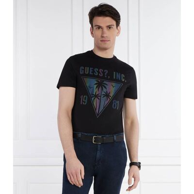 Guess T-shirt Slim Fit czarny XL Guess T-shirt Slim Fit czarny XL