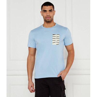 Calvin Klein Jeans T-shirt Serif Box Graphic Regular Fit błękitny M Calvin Klein Jeans T-shirt Serif Box Graphic Regular Fit błękitny M