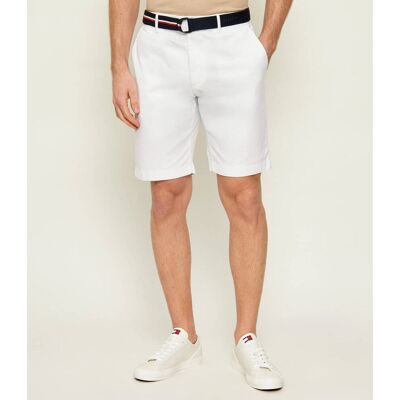 Tommy Hilfiger Szorty chino + pasek Denton Slim Fit biały 33 Tommy Hilfiger Szorty chino + pasek Denton Slim Fit biały 33