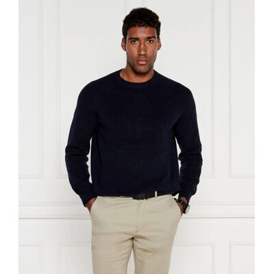 Boss BLACK Sweter Derlino Regular Fit z dodatkiem wełny granatowy M Boss BLACK Sweter Derlino Regular Fit z dodatkiem wełny granatowy M