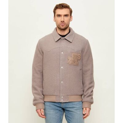 AllSaints Wełniana kurtka ROYCE Relaxed fit beżowy XXL AllSaints Wełniana kurtka ROYCE Relaxed fit beżowy XXL