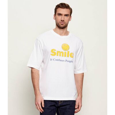 Dsquared2 T-shirt Dsquared2 x Smiley Loose fit biały XXL Dsquared2 T-shirt Dsquared2 x Smiley Loose fit biały XXL