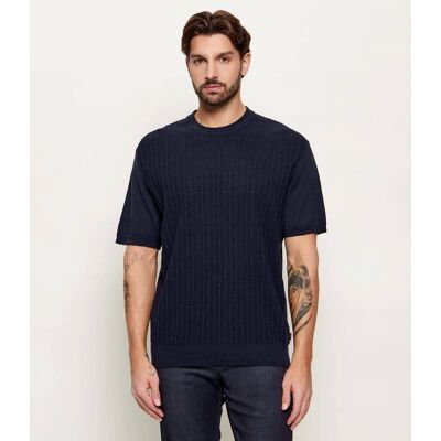 Boss ORANGE Lniany sweter Kajordino Relaxed fit grafitowy XL Boss ORANGE Lniany sweter Kajordino Relaxed fit grafitowy XL