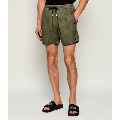 Replay Lniane szorty Regular Fit oliwkowy L Replay Lniane szorty Regular Fit oliwkowy L