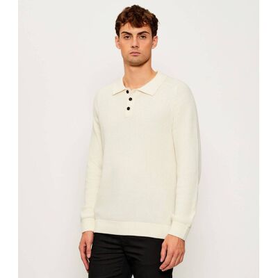 Joop! Jeans Sweter Odino Regular Fit ecru S Joop! Jeans Sweter Odino Regular Fit ecru S