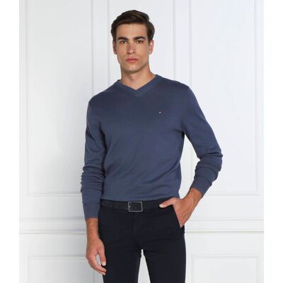 Tommy Hilfiger Sweter Regular Fit z dodatkiem kaszmiru indygo XXL Tommy Hilfiger Sweter Regular Fit z dodatkiem kaszmiru indygo XXL