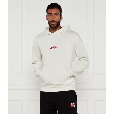 HUGO Bluza Dlogolong Relaxed fit biały XXL HUGO Bluza Dlogolong Relaxed fit biały XXL