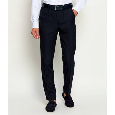 HUGO Wełniane spodnie Tom263E2X Modern fit granatowy 52 HUGO Wełniane spodnie Tom263E2X Modern fit granatowy 52