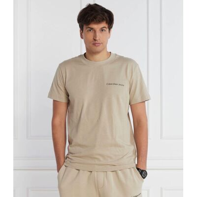 Calvin Klein Jeans T-shirt LOGO TAPE Regular Fit beżowy L Calvin Klein Jeans T-shirt LOGO TAPE Regular Fit beżowy L