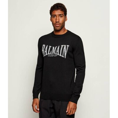 Balmain Wełniany sweter Classic fit czarny M Balmain Wełniany sweter Classic fit czarny M