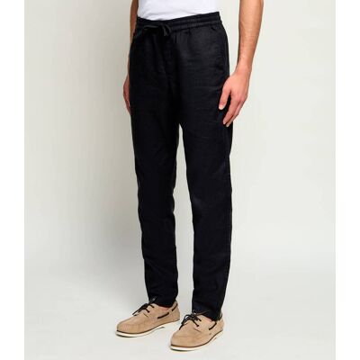 Tommy Hilfiger Lniane spodnie chino HARLEM Regular Fit czarny 36/34 Tommy Hilfiger Lniane spodnie chino HARLEM Regular Fit czarny 36/34