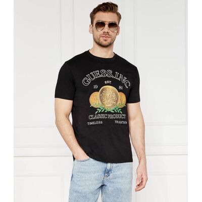 Guess T-shirt TIMELESS LOGO Regular Fit czarny S Guess T-shirt TIMELESS LOGO Regular Fit czarny S