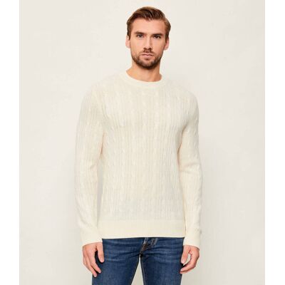 Boss BLACK Wełniany sweter H-Hetico Regular Fit z dodatkiem kaszmiru ecru L Boss BLACK Wełniany sweter H-Hetico Regular Fit z dodatkiem kaszmiru ecru L