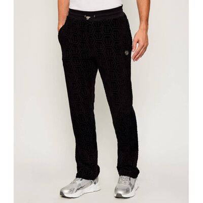 Philipp Plein Spodnie dresowe Monogram Regular Fit czarny L Philipp Plein Spodnie dresowe Monogram Regular Fit czarny L