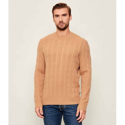Boss BLACK Wełniany sweter H-Hetico Regular Fit z dodatkiem kaszmiru beżowy S Boss BLACK Wełniany sweter H-Hetico Regular Fit z dodatkiem kaszmiru beżowy S