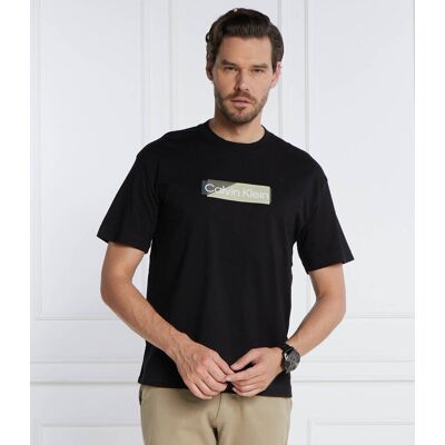 Calvin Klein T-shirt LAYERED GEL LOGO Regular Fit czarny L Calvin Klein T-shirt LAYERED GEL LOGO Regular Fit czarny L