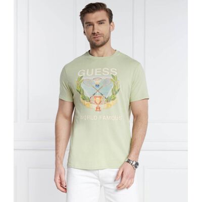 Guess T-shirt Regular Fit pistacjowy S Guess T-shirt Regular Fit pistacjowy S