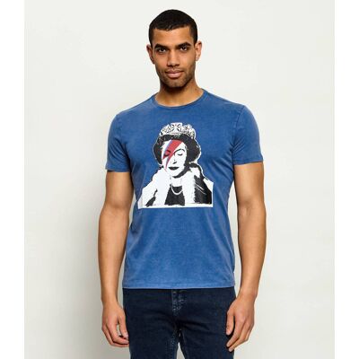 T-shirt BANKSY QUEEN Guess x Brandalised Regular Fit niebieski XXL T-shirt BANKSY QUEEN Guess x Brandalised Regular Fit niebieski XXL