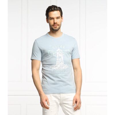 Guess T-shirt Thewat Slim Fit niebieski L Guess T-shirt Thewat Slim Fit niebieski L