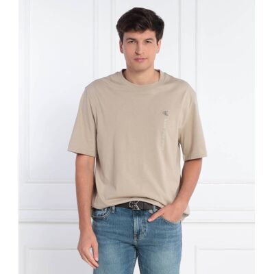 Calvin Klein Jeans T-shirt VERTICAL INSTITUTIONAL Relaxed fit beżowy M Calvin Klein Jeans T-shirt VERTICAL INSTITUTIONAL Relaxed fit beżowy M