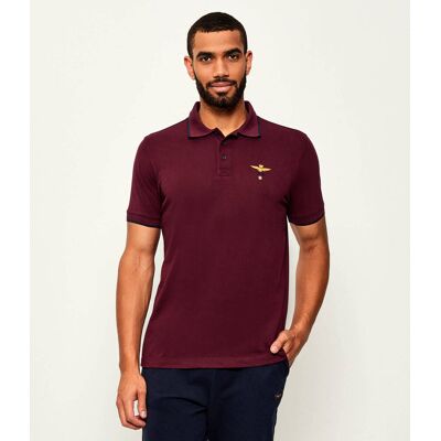 Aeronautica Militare Polo Regular Fit bordowy S Aeronautica Militare Polo Regular Fit bordowy S