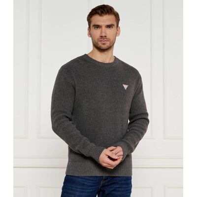 Guess Jeans Sweter Regular Fit szary M Guess Jeans Sweter Regular Fit szary M
