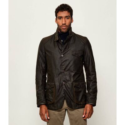 Barbour Kurtka Beacon Slim Fit z dodatkiem skóry brązowy M Barbour Kurtka Beacon Slim Fit z dodatkiem skóry brązowy M