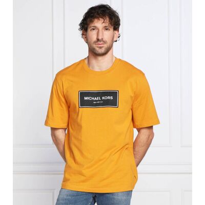Michael Kors T-shirt FLAGSHIP LOGO Regular Fit pomarańczowy M Michael Kors T-shirt FLAGSHIP LOGO Regular Fit pomarańczowy M