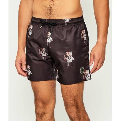 Philipp Plein Szorty kąpielowe Teddy Regular Fit czarny XXL Philipp Plein Szorty kąpielowe Teddy Regular Fit czarny XXL