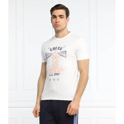 Guess T-shirt Thewat Slim Fit biały M Guess T-shirt Thewat Slim Fit biały M