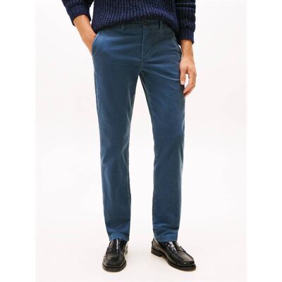Tommy Hilfiger Spodnie chino DENTON Straight fit sztruks niebieski 34/32 Tommy Hilfiger Spodnie chino DENTON Straight fit sztruks niebieski 34/32