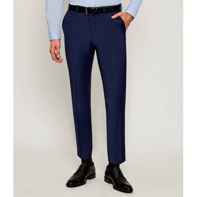 HUGO Spodnie Hesten253X Extra slim fit z dodatkiem wełny granatowy 54 HUGO Spodnie Hesten253X Extra slim fit z dodatkiem wełny granatowy 54