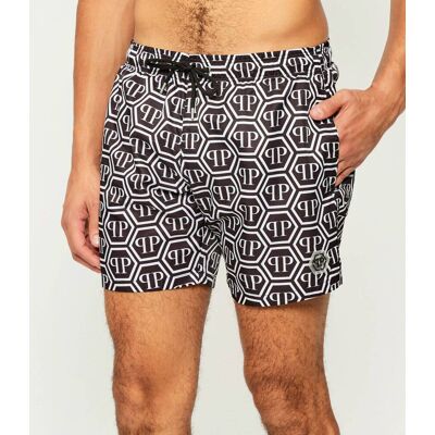Philipp Plein Szorty kąpielowe Monogram Regular Fit czarny L Philipp Plein Szorty kąpielowe Monogram Regular Fit czarny L