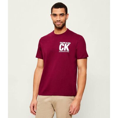 Calvin Klein T-shirt CORNER GRAPHIC Regular Fit bordowy M Calvin Klein T-shirt CORNER GRAPHIC Regular Fit bordowy M