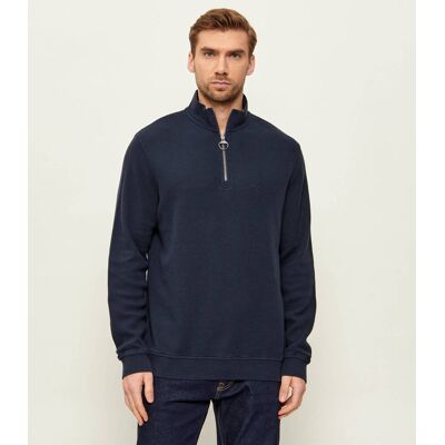 Barbour Sweter Interlock Regular Fit pique granatowy XXL Barbour Sweter Interlock Regular Fit pique granatowy XXL