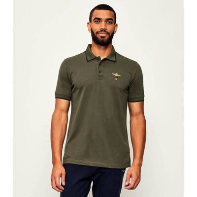 Aeronautica Militare Polo Regular Fit zielony M Aeronautica Militare Polo Regular Fit zielony M