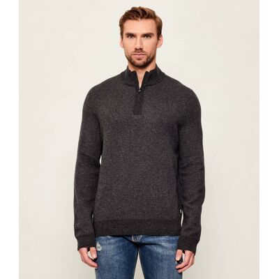Boss BLACK Wełniany sweter H-Hettore Regular Fit grafitowy L Boss BLACK Wełniany sweter H-Hettore Regular Fit grafitowy L