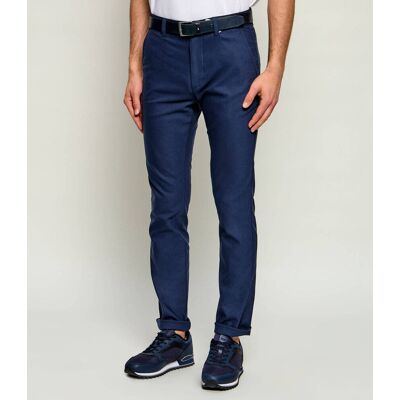 Boss ORANGE Spodnie chino Slim Fit z dodatkiem lnu granatowy 36/34 Boss ORANGE Spodnie chino Slim Fit z dodatkiem lnu granatowy 36/34