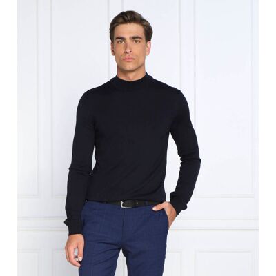 HUGO Wełniany sweter San Matteo Regular Fit granatowy XXL HUGO Wełniany sweter San Matteo Regular Fit granatowy XXL