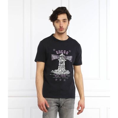 Guess T-shirt Thewat Slim Fit czarny L Guess T-shirt Thewat Slim Fit czarny L