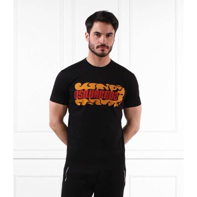 Dsquared2 T-shirt Regular Fit czarny XXL Dsquared2 T-shirt Regular Fit czarny XXL
