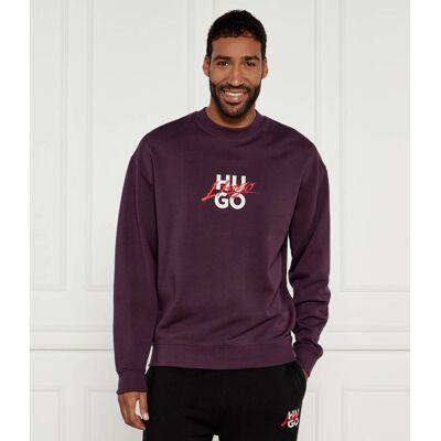 HUGO Bluza Dlogonty Relaxed fit fioletowy XXL HUGO Bluza Dlogonty Relaxed fit fioletowy XXL
