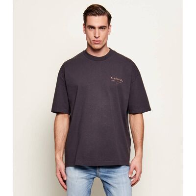 AllSaints T-shirt UNDERGROUND Oversize fit grafitowy XXL AllSaints T-shirt UNDERGROUND Oversize fit grafitowy XXL