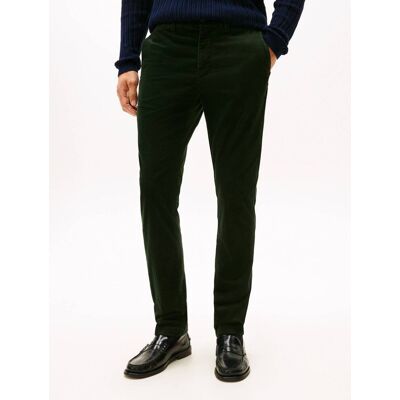 Tommy Hilfiger Spodnie chino DENTON Straight fit sztruks butelkowa zieleń 36/34 Tommy Hilfiger Spodnie chino DENTON Straight fit sztruks butelkowa zieleń 36/34