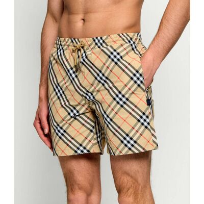 Burberry Szorty kąpielowe Check Classic fit beżowy S Burberry Szorty kąpielowe Check Classic fit beżowy S