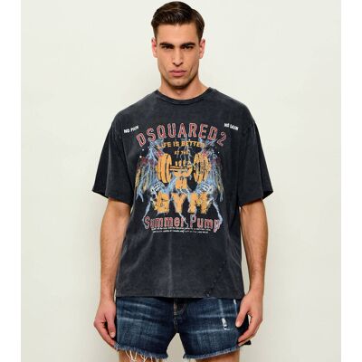 Dsquared2 T-shirt Relaxed fit grafitowy XXL Dsquared2 T-shirt Relaxed fit grafitowy XXL