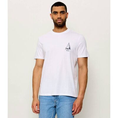 HUGO T-shirt Disail Relaxed fit biały S HUGO T-shirt Disail Relaxed fit biały S